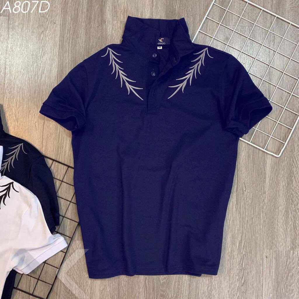 Áo polo nam vải cá sấu cao cấp, Áo thun nam cổ bẻ kiểu dáng trơn basic