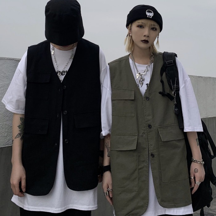 Áo khoác gile kaki nam nữ Mavota áo ghi lê unisex form rộng phong cách ulzzang GILE01