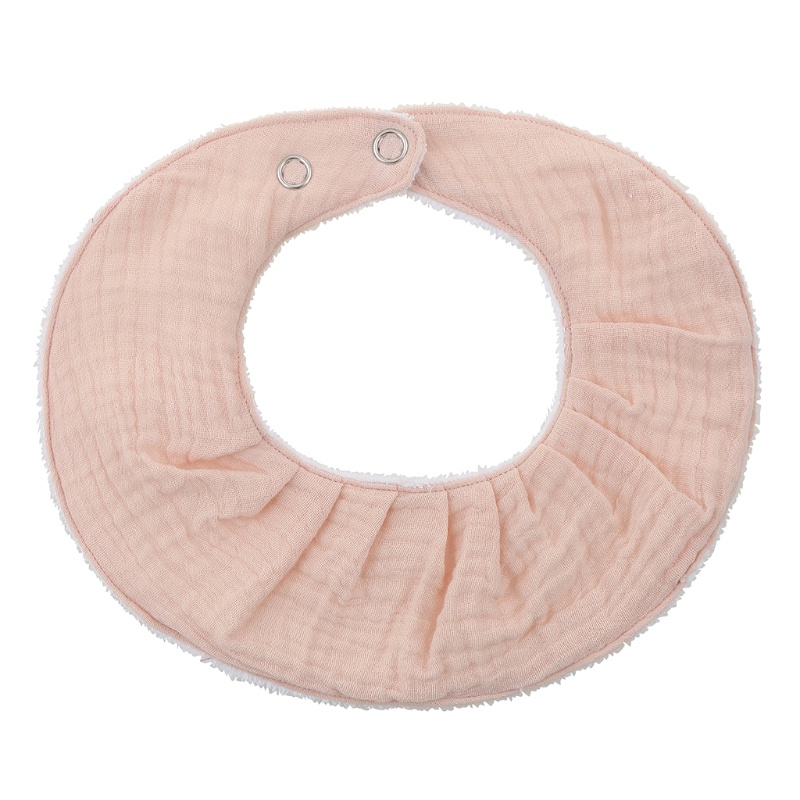 Yếm Ăn Cotton Mềm Mại Màu Trơn Thấm Hút Tốt Có Nút Điều Chỉnh Được Dành Cho Bé