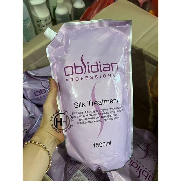 Túi hấp ủ tóc Obsidian Silk Treatment siêu mềm mượt 1500ml #2
