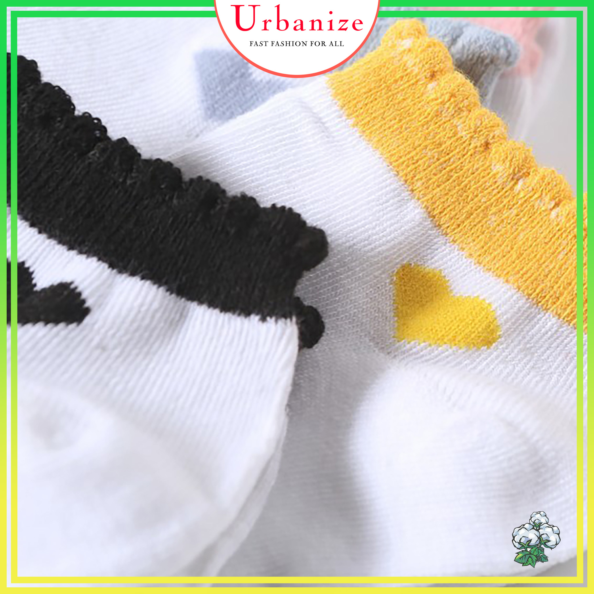 Tất nữ cổ ngắn - Vớ nữ cổ thấp Cotton trái tim cổ bèo mỏng thoáng Urbanize