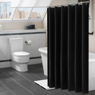 100g /m2Rèm tắm chống thấm nước polyester trơn màu đen