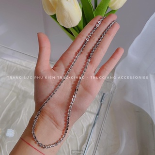 Dây chuyền xoắn 4D tròn 3li xi bạch kim