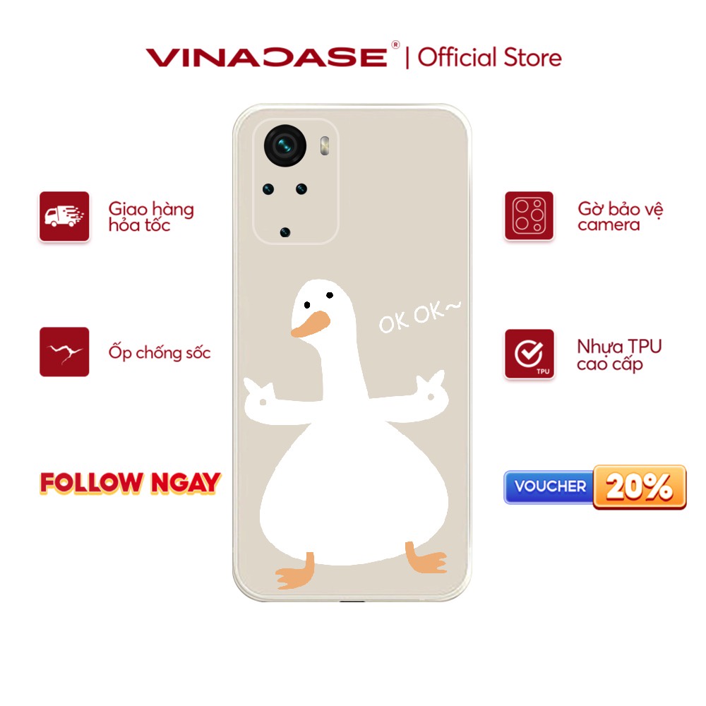 Ốp lưng Vina Case Xiaomi Redmi 10/Redmi 9T/Poco X3/....dẻo cạnh vuông bảo vệ camera hình Vịt cặp