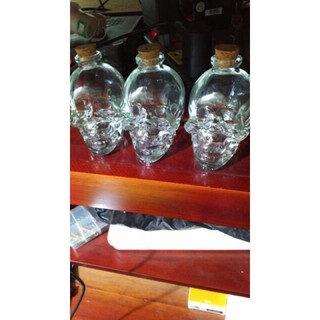 Bình thủy tinh đầu lâu nút gỗ 100ml