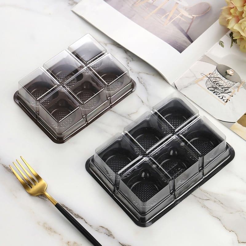 BỘ 50 HỘP BÁNH NHỰA TRÒN 6 NGĂN FG332 - KÍCH THƯỚC MỖI NGĂN 5 CM X 5 CM X 4.5 CM