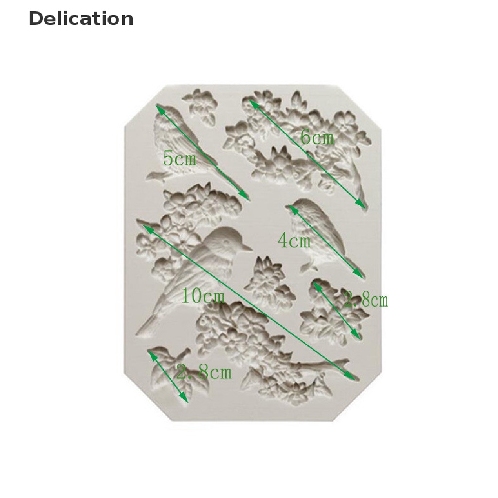 Khuôn Silicone Làm Kẹo Hình Bông Hoa Và Chim Độc Đáo