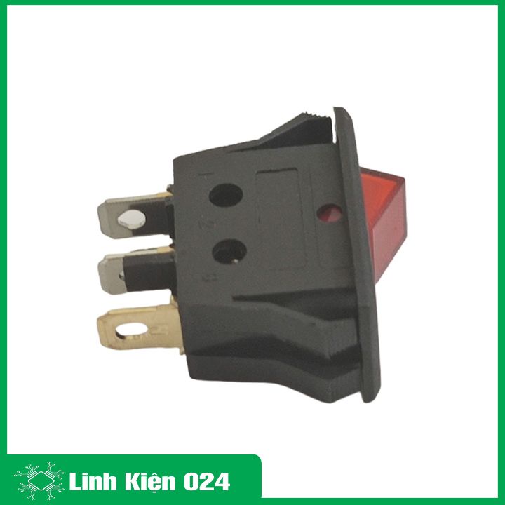 Công tắc bập bênh KCD2-01 10A/250V 3 chân có đèn báo