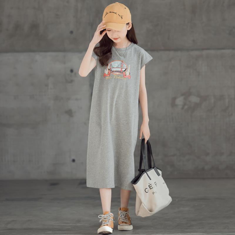 Đầm Thun Ngắn Tay Dáng Rộng Phong Cách Hàn Quốc Thời Trang Mùa Hè Cho Mẹ Và Bé Gái