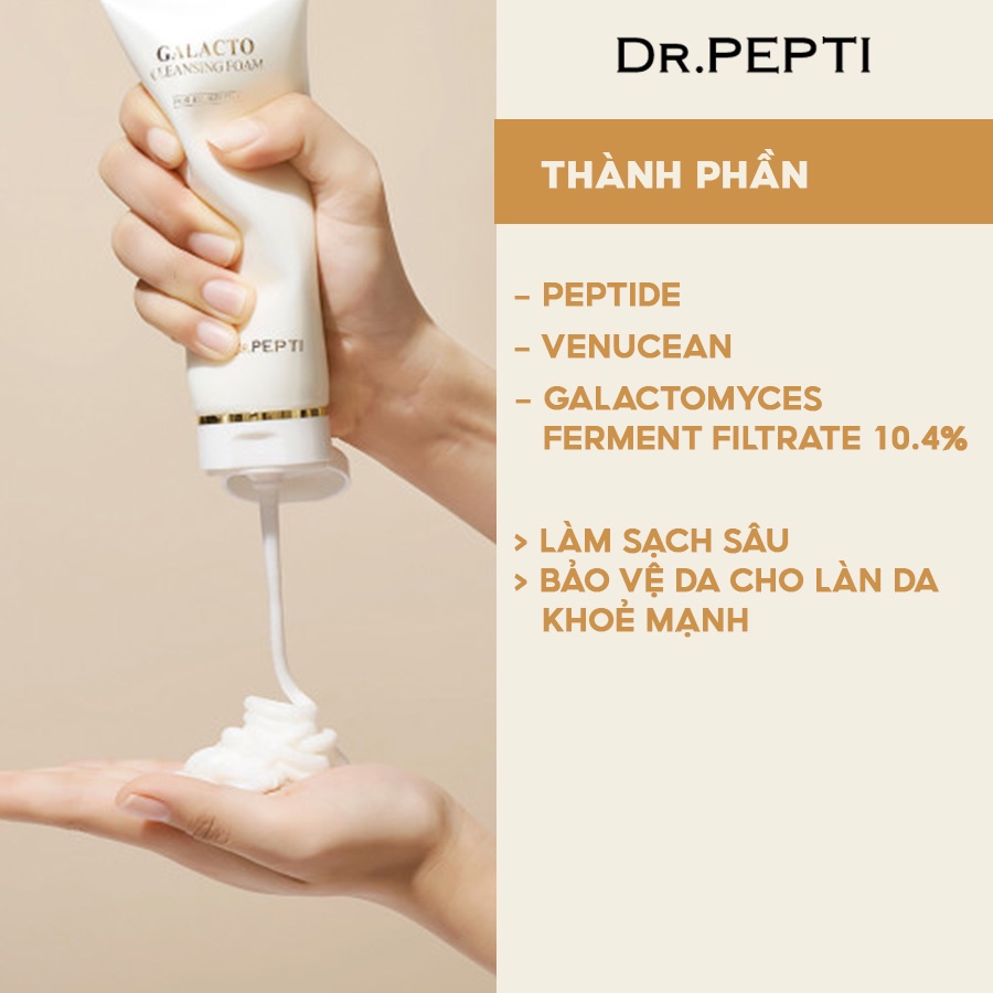 Sữa Rửa Mặt Tạo Bọt Dr.Pepti Galacto Cleansing Foam 110ml