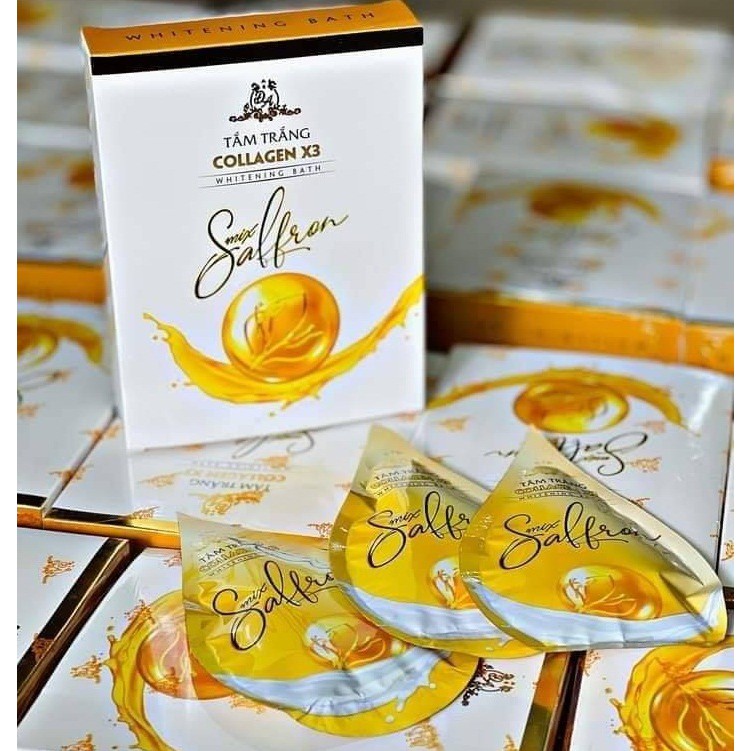 Tắm trắng toàn thân kích trắng collagen x3 Đông Anh Luxury Mix Saffron hộp 3 gói | Shopee Việt Nam
