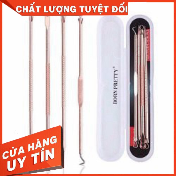 [HOT] HỘP NẶN MỤN VÀ LẤY RÁY TAI INOX 4 QUE 8 ĐẦU[BUÔN SỈ RẺ] (HÀNG CHUẨN GIÁ ĐẸP)