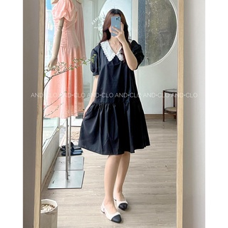 Đầm đuôi cá xoè cổ đức ren .