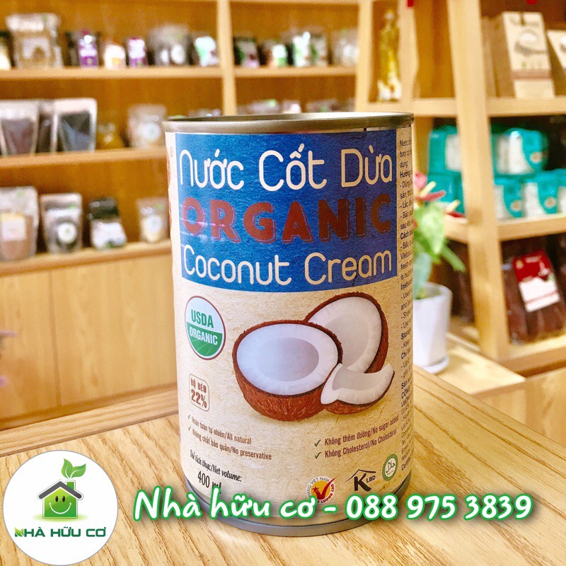 Hữu cơ - Nước cốt dừa Vietcoco/400ml - Date: 10/2022 - Nhà Hữu Cơ
