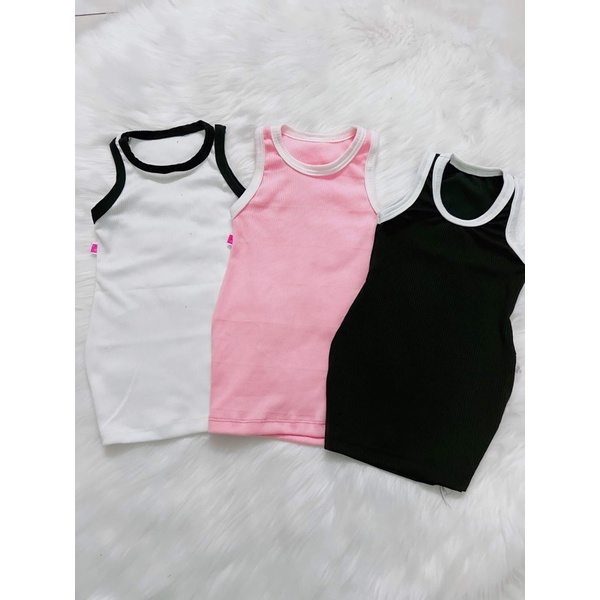Váy body trơn thun gân cho bé