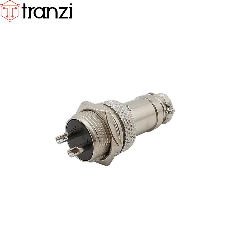 Giắc GX12 2P 12mm bộ đực cái - túi 1 bộ đực cái