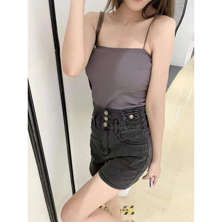 Áo bra 2 dây có đệm ngực, len tăm ôm sát | BigBuy360 - bigbuy360.vn