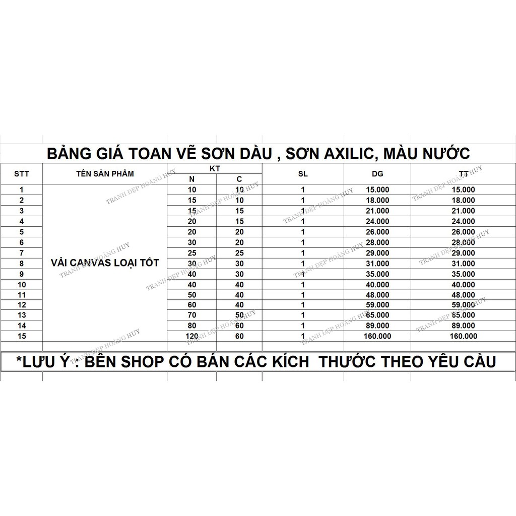 Toan Vẽ Tranh, Khung Toan Vẽ Tranh, Tranh Sơn Dầu, Màu Nước, Màu Acrynil [9 SIZE ( tặng móc treo ) 10 x 10 & 30 X 40 | BigBuy360 - bigbuy360.vn