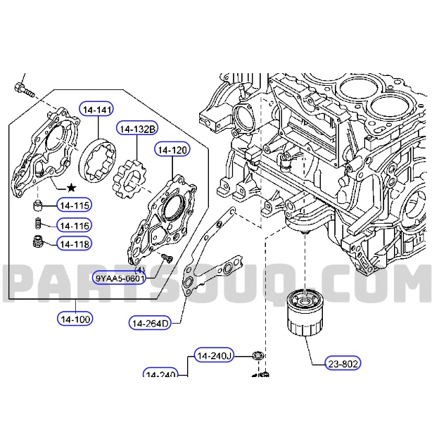 Lọc nhớt cho xe Kia Morning, Mazda 2, Mazda 3, Mazda CX-8, Hyundai Getz 1.1, Nissan X-Trail, QX60, W67/1, B6Y114302A