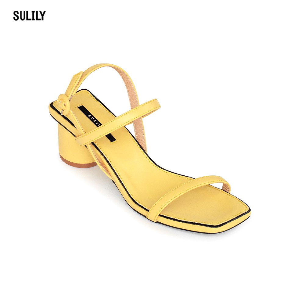 Giày Sandal Gót Trụ 5 phân Sulily SGT1-II20 màu vàng