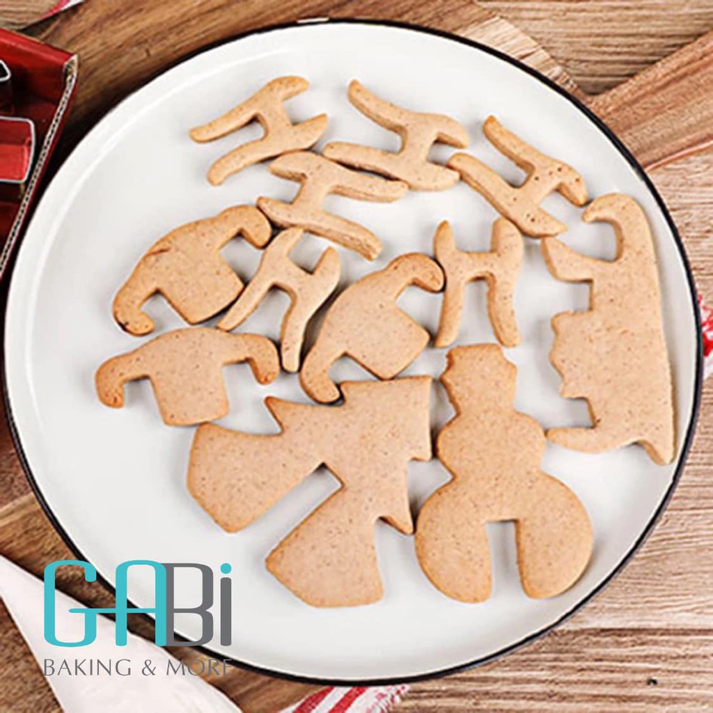 Bộ khuôn cắt cookie inox Noel 3D