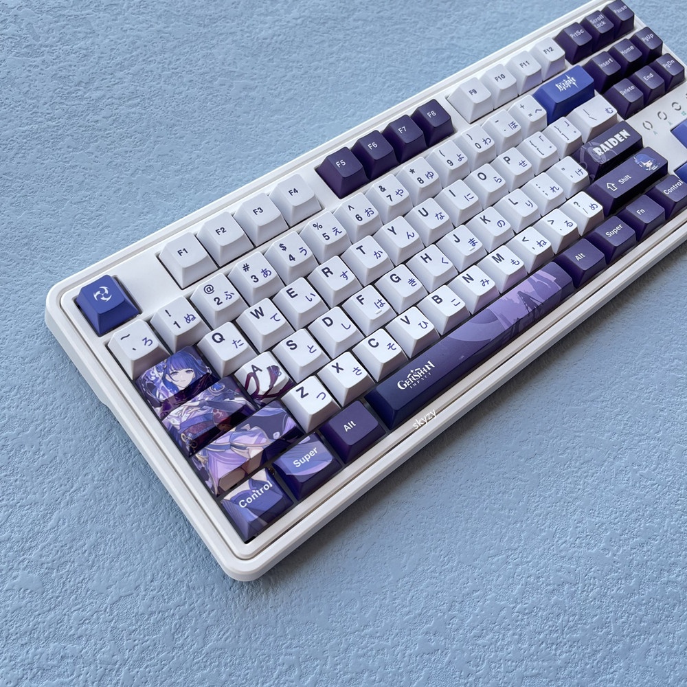133 Phím Raiden Shogun Keycaps Cherry Profile Genshin Impact Beelzebul Anime PBT DYE SUB Bàn phím cơ Keycap
