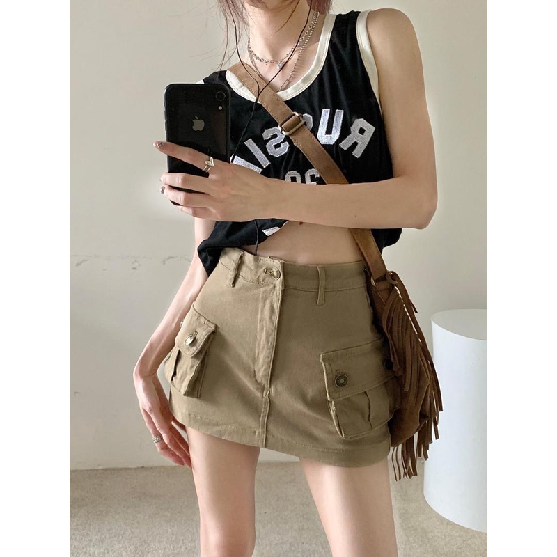 Chân Váy Denim Lưng Cao Thiết Kế Hợp Thời Trang