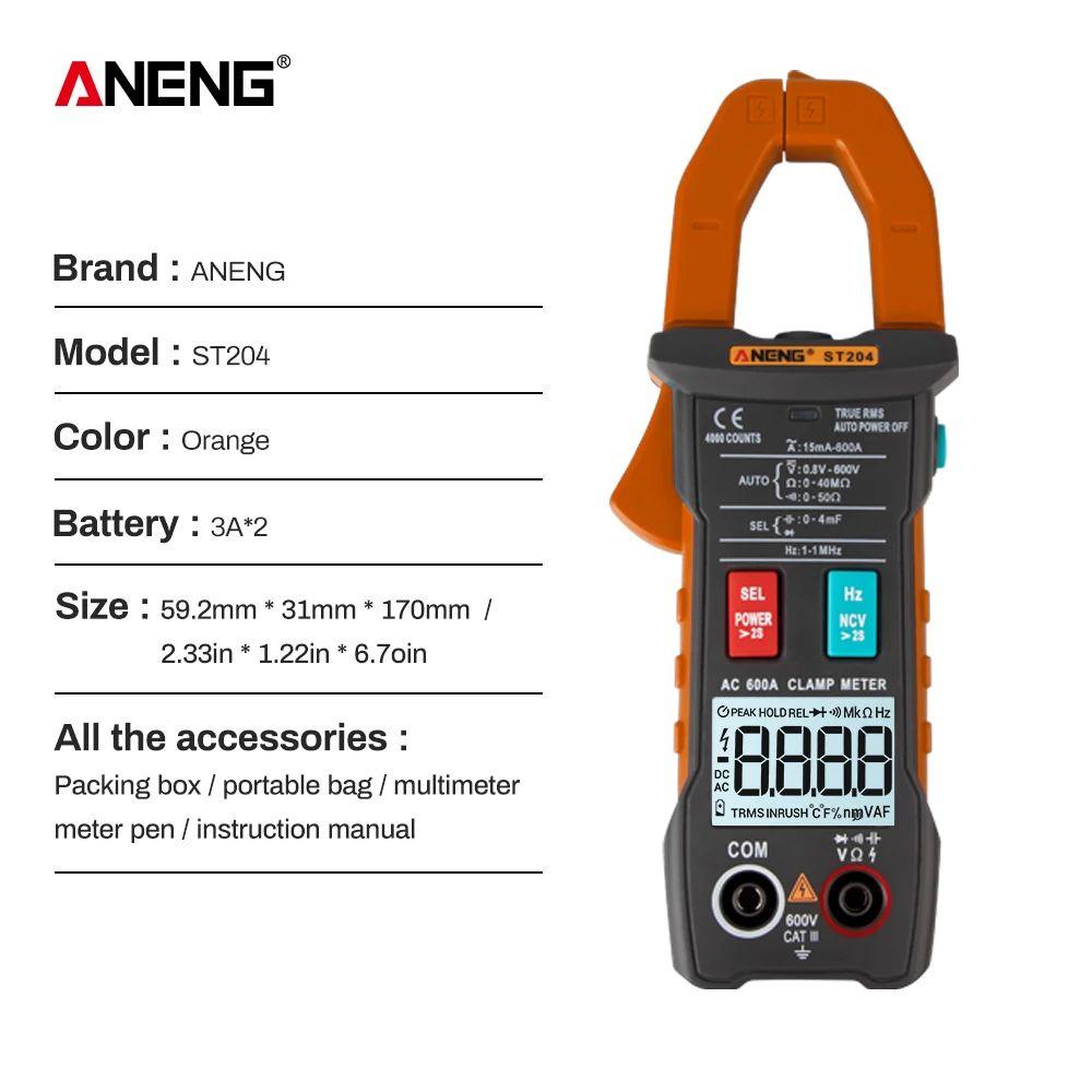 BORAG Kẹp Kiểm Tra Dòng Điện ANENG ST204 True RMS DC / AC