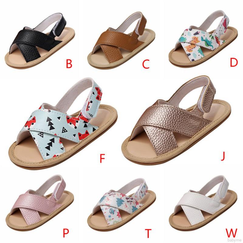 Giày Sandal Quai Chéo Đế Bằng Chống Trượt Cho Bé