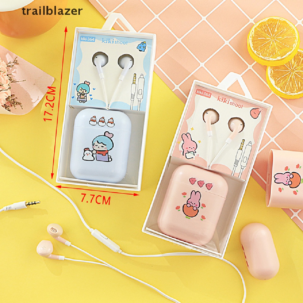 Tai Nghe Nhét Tai trailblazer 3.5mm Có Micro Thiết Kế Hoạt Hình Dễ Thương