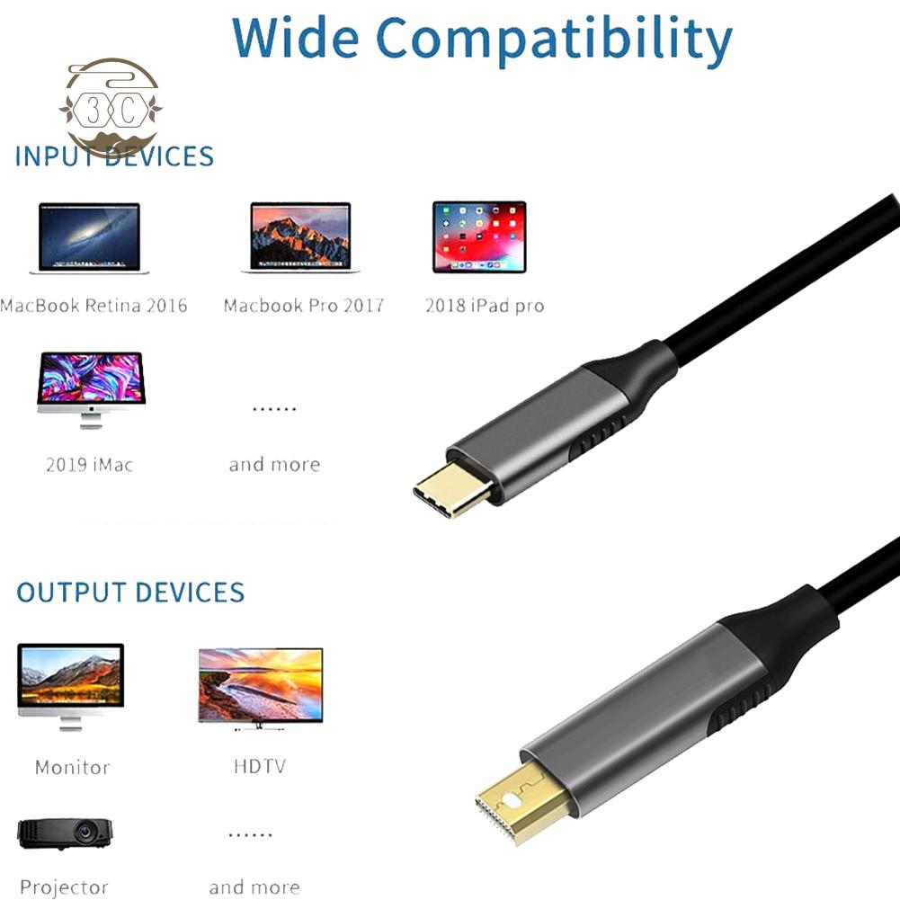 Cáp Chuyển Đổi Usbc Para Mini 6ft Thunderbolt 3 Para Cabo Dp 4k | BigBuy360 - bigbuy360.vn