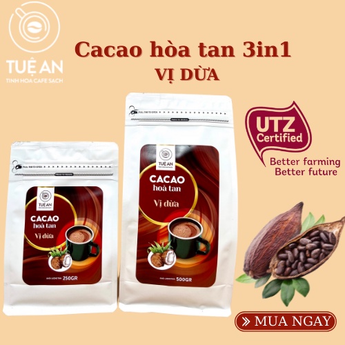 Cacao hòa tan 3in1 vị dừa Tuệ An, cacao sữa hòa tan vị dừa thơm ngon bổ dưỡng