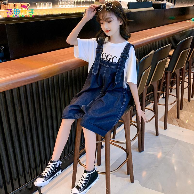 Bộ Quần Yếm denim Thời Trang Mùa Hè Năng Động Dành Cho Bé Gái 1-10 Tuổi