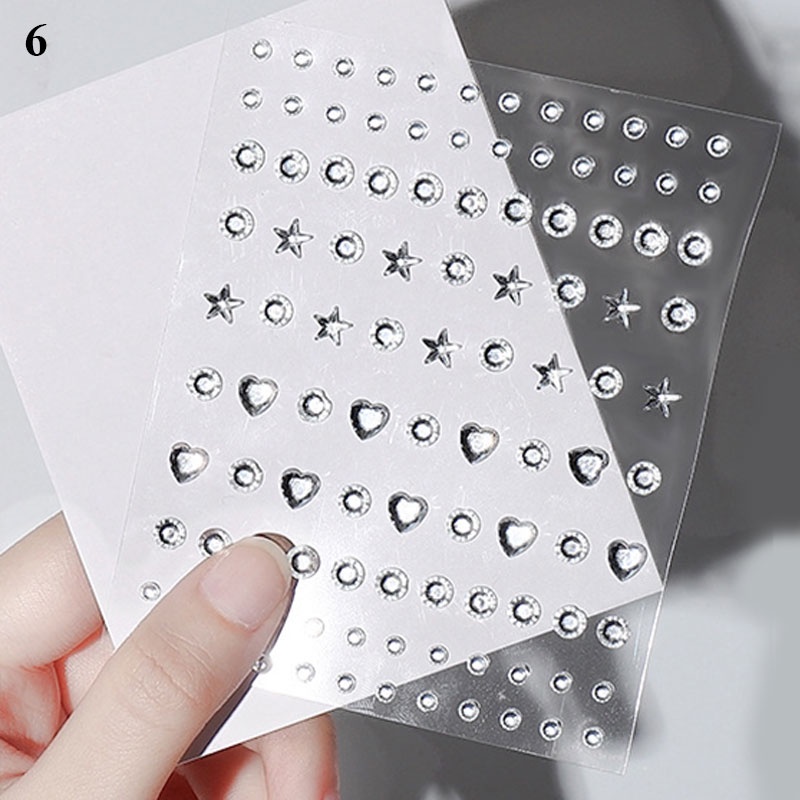 Miếng Dán Trang Trí Mặt/ Cơ Thể Tự Dính Họa Tiết Ngọc Trai 3D Vintage