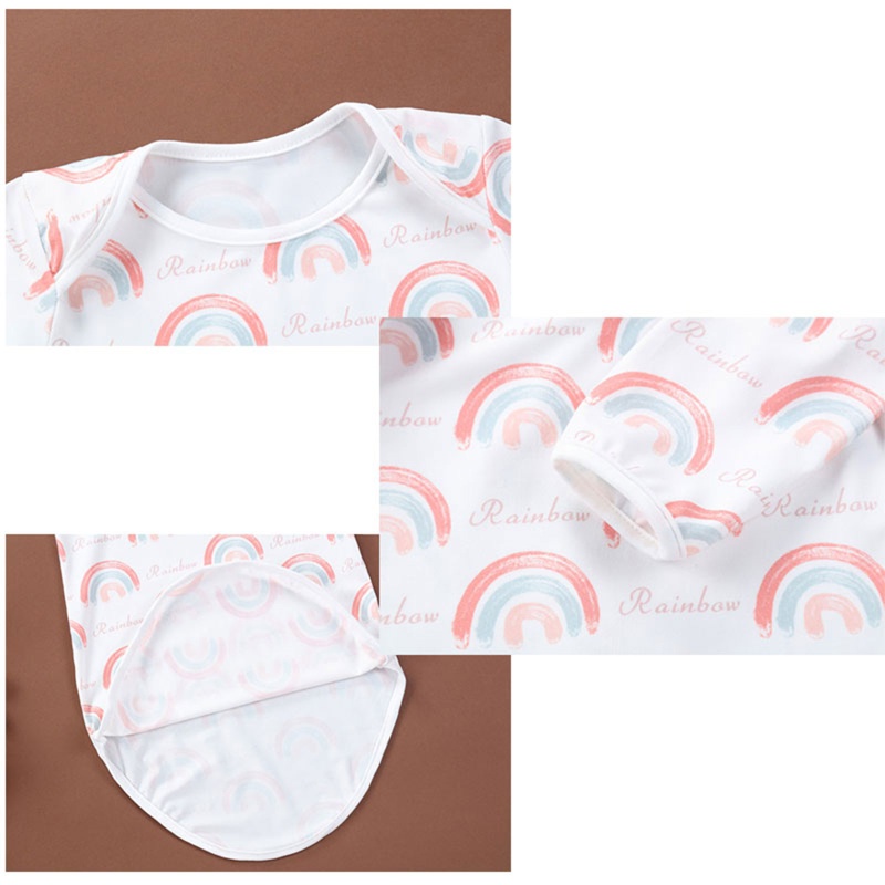 Bộ 3 Món Gồm Túi Ngủ + Chăn + Mũ In Họa Tiết Thắt Nút Cho Bé Sơ Sinh