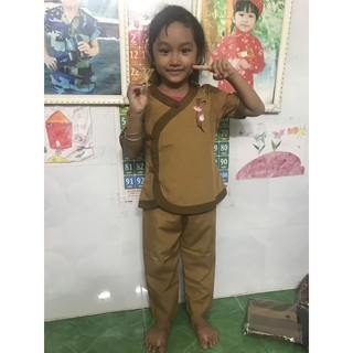 Đồ lam, đồ đi chùa, đồ phật tử cho bé, tim phối