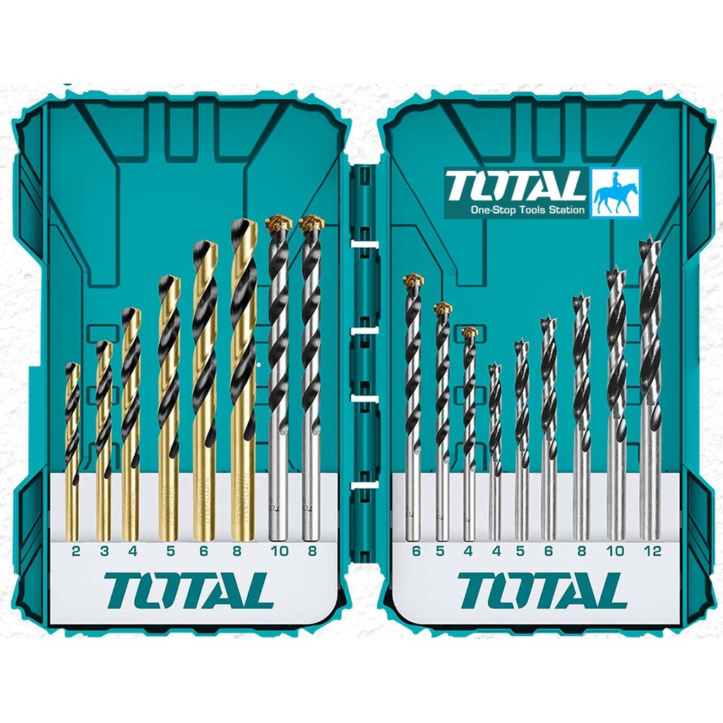 Bộ Hộp 16 Mũi Khoan Kim Loại Bê Tông Tường Gỗ TOTAL TACSDL11601