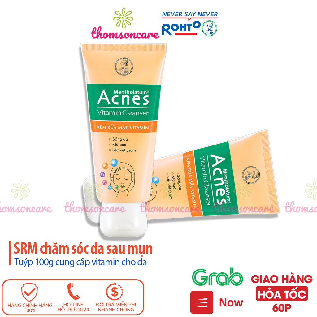 Sữa rửa mặt sáng da Acnes vitamin cleanser 100g - chăm sóc dưỡng da sau mụn, mờ thâm nám_[IDC]