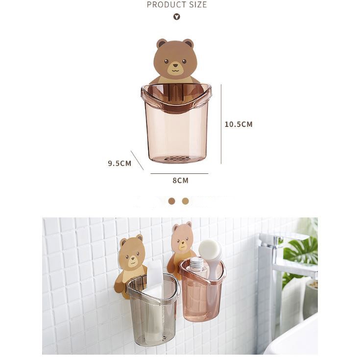 Cốc Dán Tường Hình Gấu, Cốc Dán Tường Nhà Vệ Sinh, Nhà Tắm, Nhà Bếp Siêu Tiện Dụng, Siêu Chắc Chắn