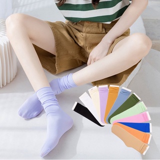 1 Đôi Vớ Mỏng Màu Trơn Phong Cách Nhật Bản