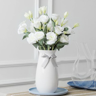 Hoa giả cao cấp-cành hoa cát tường 2 bông 1 nụ trang trí nhà cửa