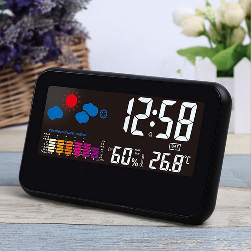 Đồng Hồ Báo Thức Hiển Thị Nhiệt Độ / Độ Ẩm Hiển Thị Màn Hình Lcd Bubble Shop61