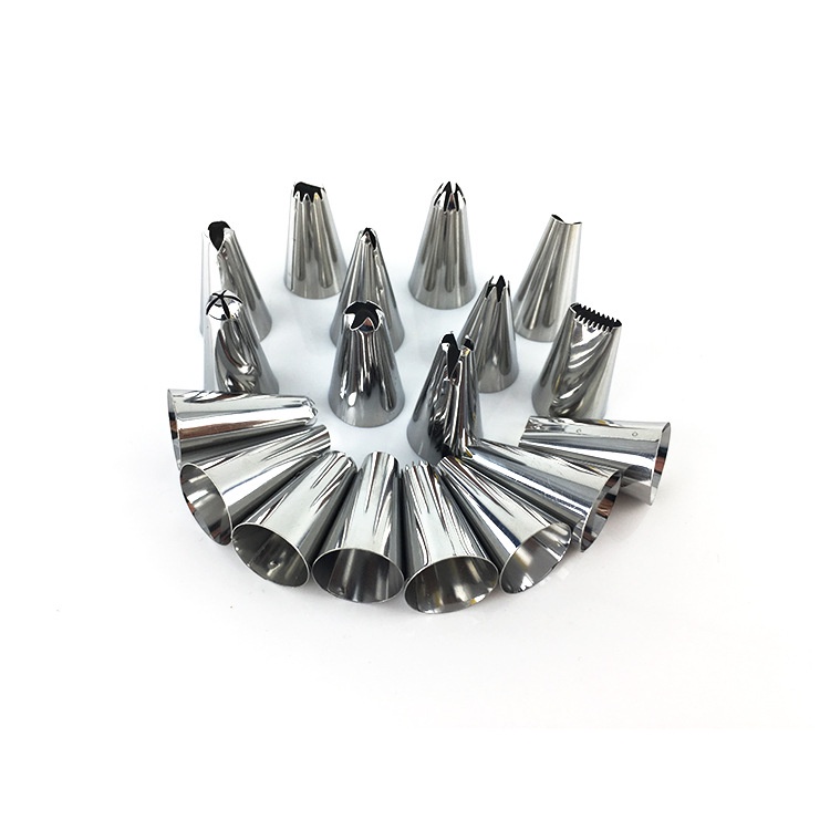 Bộ 50 Đuôi Bơm Kem Trang Trí Bánh Bằng Silicone，Có đầu nối và túi trang trí bánh