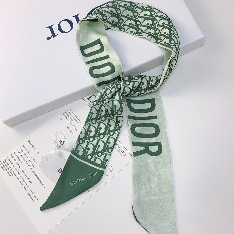 DIOR Upscale Lv&Dor Thắt Lưng Dây Ruy Băng Lụa In Chữ D Họa Tiết Hoa Và Chim Màu Sắc Kiểu Cổ Điển Phiên Bản Giới Hạn Dành Cho Nữ Giới