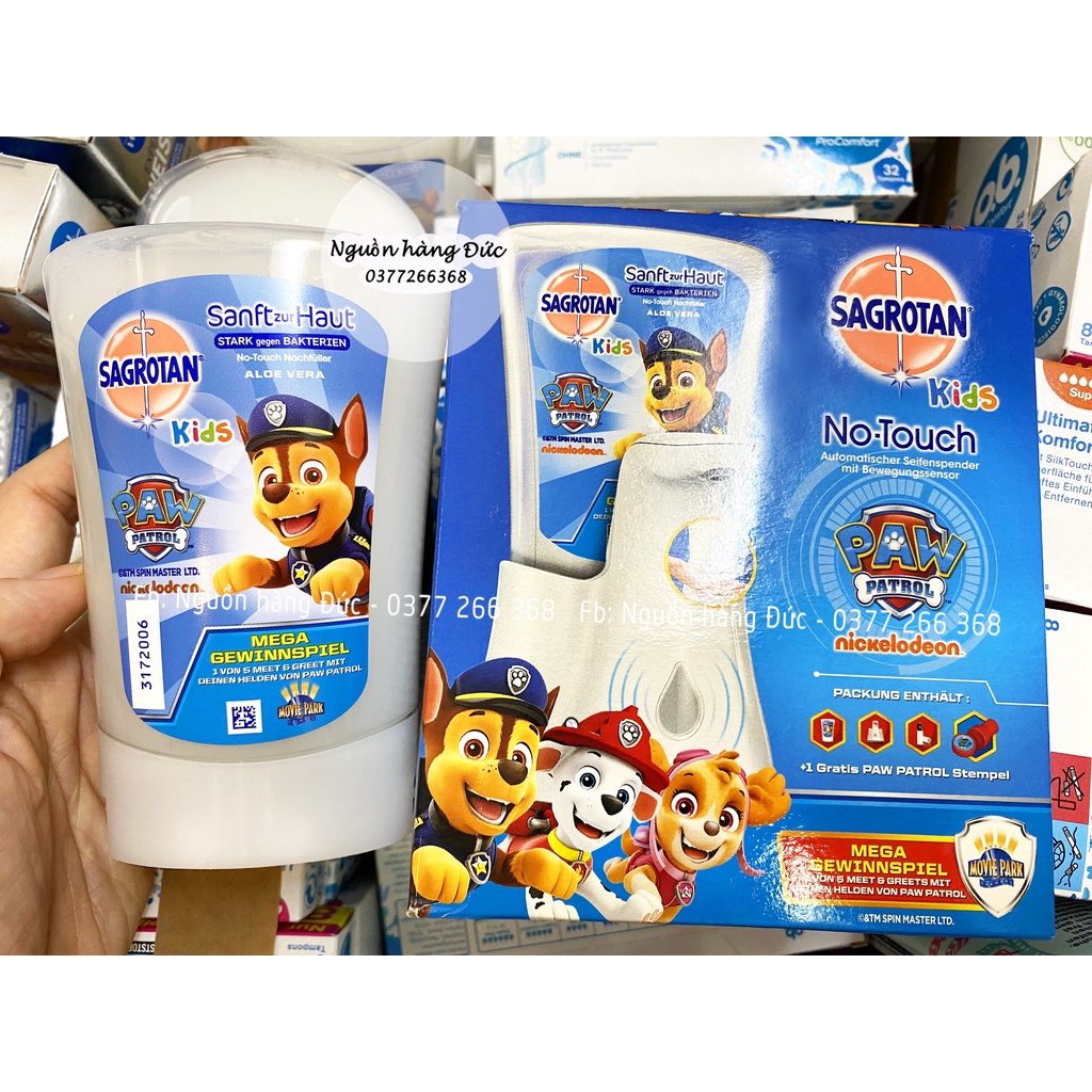 Máy rửa tay tự động cho trẻ Paw patrol Sagrotan Đức - Nguồn hàng Đức - Chú chó cứu hộ