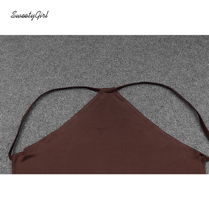 Đầm Midi Ôm Dáng Không Tay Hở Lưng Màu Trơn Thời Trang Quyến Rũ Cho Nữ