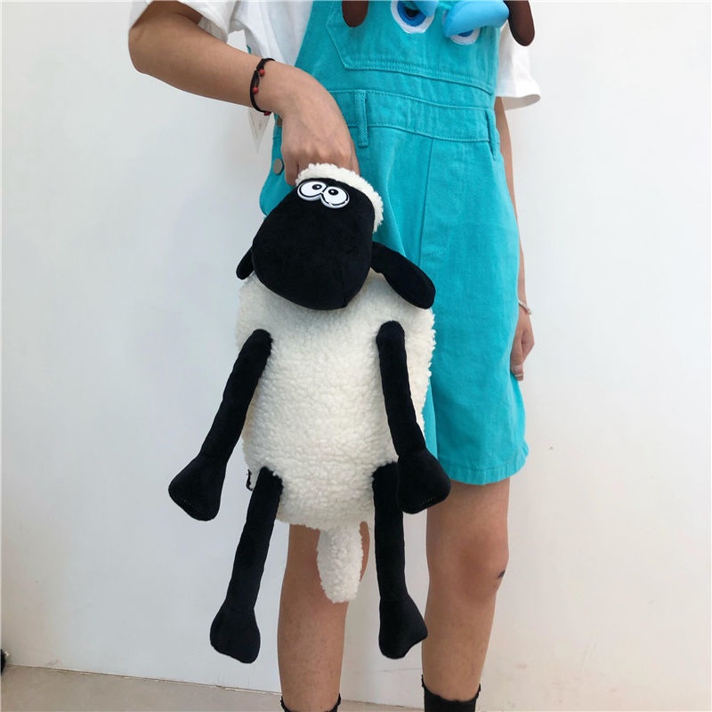 Ba Lô Hoạt Hình. Ba Lô Cừu Shaun the Sheep 2022 Chính Hãng Màu Trắng Đen Vui Nhộn