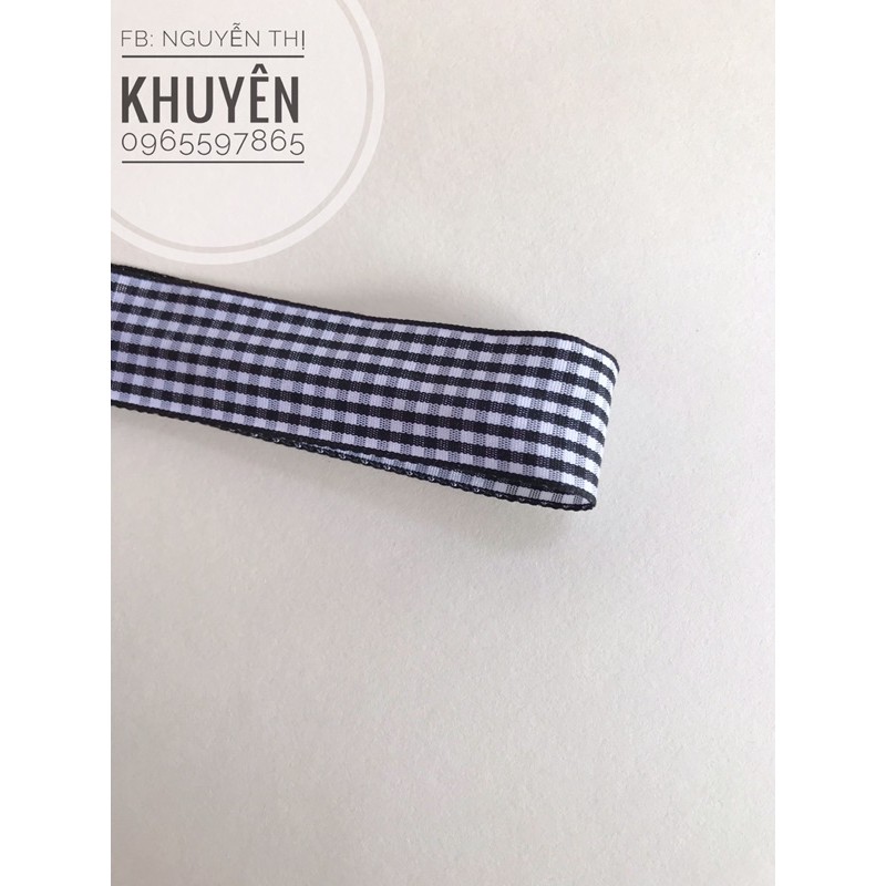 Ruy băng vải kẻ 25mm