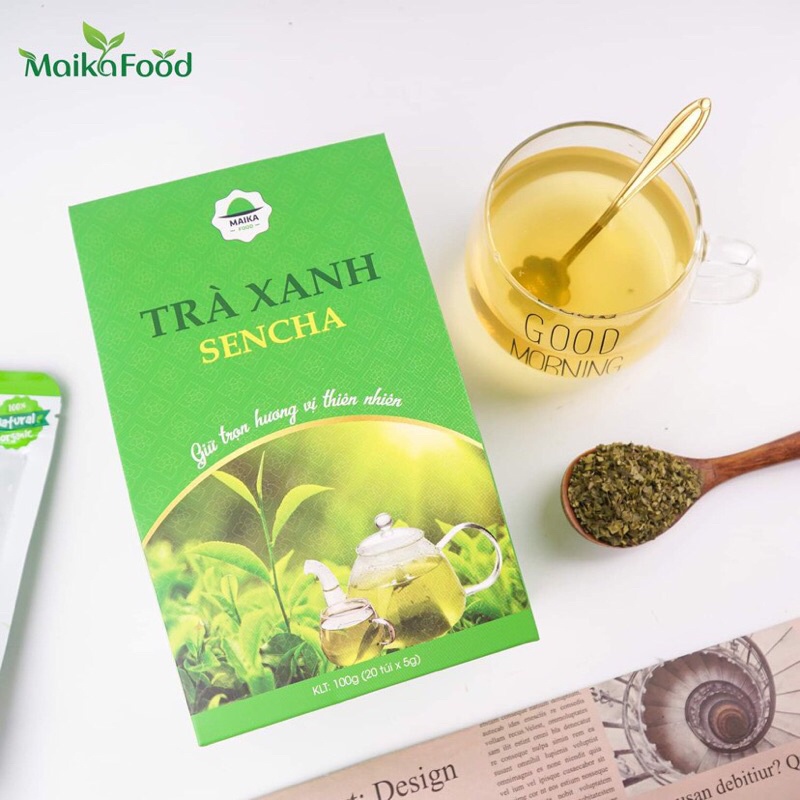 Trà Xanh Sencha MaikaFood - Hộp 100gr 20 Túi Lọc