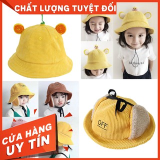 Nón vành nhung hình cây mầm - giữ ấm tai off cho bé
